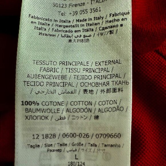 Salvatore Ferragamo Men's 1/4 Zip Embroidered Pique Polo Shirt, Red, L Excellent - Picture 6 of 13